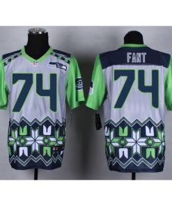 Nike Seattle Seahawks #74 George Fant Grey Men's Stitched NFL Elite Noble Fashion Jersey Men's