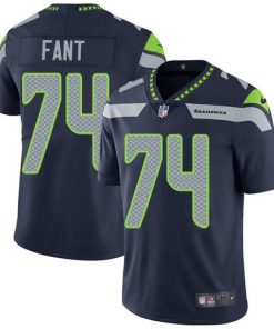 Nike Seattle Seahawks #74 George Fant Steel Blue Team Color Men's Stitched NFL Vapor Untouchable Limited Jersey Men's