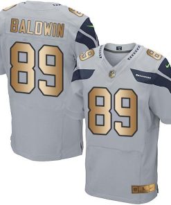 Nike Seattle Seahawks #89 Doug Baldwin Grey Alternate Men's Stitched NFL Elite Gold Jersey Men's
