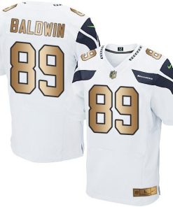 Nike Seattle Seahawks #89 Doug Baldwin White Men's Stitched NFL Elite Gold Jersey Men's