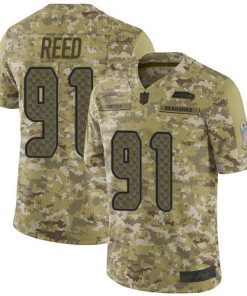 Nike Seattle Seahawks #91 Jarran Reed Camo Men's Stitched NFL Limited 2018 Salute To Service Jersey Men's