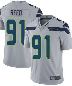 Nike Seattle Seahawks #91 Jarran Reed Grey Alternate Men's Stitched NFL Vapor Untouchable Limited Jersey Men's