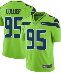 Nike Seattle Seahawks #95 L.J. Collier Green Men's Stitched NFL Limited Rush Jersey Men's