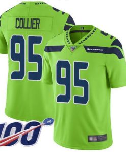 Nike Seattle Seahawks #95 L.J. Collier Green Men's Stitched NFL Limited Rush 100th Season Jersey Men's