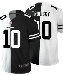 Nike Steelers #10 Mitchell Trubisky Men's Black V White Peace Split Nike Vapor Untouchable Limited NFL Jersey