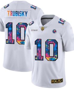Nike Steelers #10 Mitchell Trubisky Men's White Nike Multi-Color 2020 NFL Crucial Catch Limited NFL Jersey