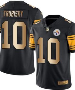 Nike Steelers #10 Mitchell Trubisky Black Men's Stitched NFL Limited Gold Rush Jersey