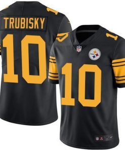 Nike Steelers #10 Mitchell Trubisky Black Men's Stitched NFL Limited Rush Jersey