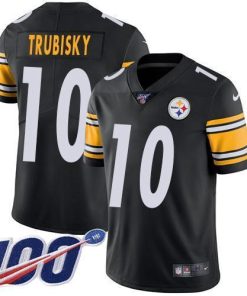 Nike Steelers #10 Mitchell Trubisky Black Team Color Men's Stitched NFL 100th Season Vapor Limited Jersey