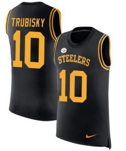 Nike Steelers #10 Mitchell Trubisky Black Team Color Men's Stitched NFL Limited Rush Tank Top Jersey