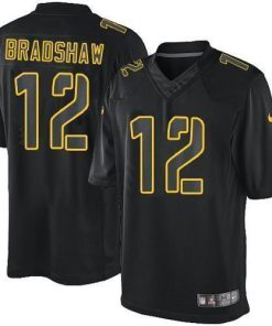 Nike Steelers #12 Terry Bradshaw Black Men's Stitched NFL Impact Limited Jersey