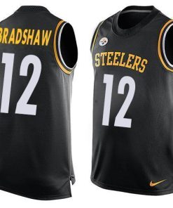 Nike Steelers #12 Terry Bradshaw Black Team Color Men's Stitched NFL Limited Tank Top Jersey