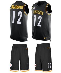 Nike Steelers #12 Terry Bradshaw Black Team Color Men's Stitched NFL Limited Tank Top Suit Jersey