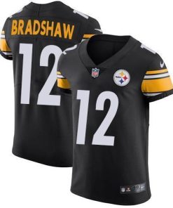 Nike Steelers #12 Terry Bradshaw Black Team Color Men's Stitched NFL Vapor Untouchable Elite Jersey