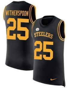 Nike Steelers #25 Ahkello Witherspoon Black Team Color Men's Stitched NFL Limited Rush Tank Top Jersey