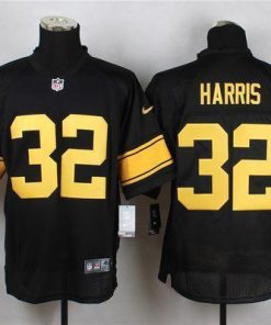Nike Steelers #32 Franco Harris Black(Gold No.) Men's Stitched NFL Elite Jersey