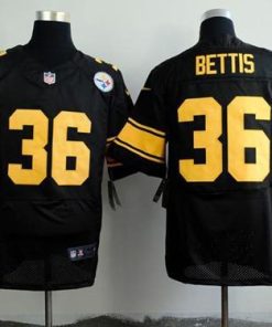 Nike Steelers #36 Jerome Bettis Black(Gold No.) Men's Stitched NFL Elite Jersey