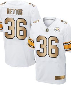 Nike Steelers #36 Jerome Bettis White Men's Stitched NFL Elite Gold Jersey