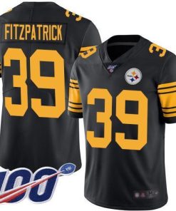 Nike Steelers #39 Minkah Fitzpatrick Black Men's Stitched NFL Limited Rush 100th Season Jersey