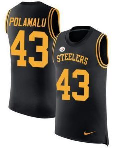 Nike Steelers #43 Troy Polamalu Black Team Color Men's Stitched NFL Limited Rush Tank Top Jersey