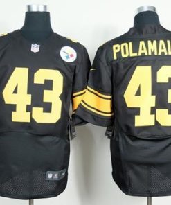 Nike Steelers #43 Troy Polamalu Black(Gold No.) Men's Stitched NFL Elite Jersey