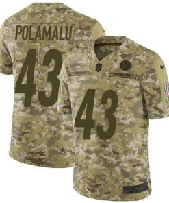 Nike Steelers #43 Troy Polamalu Camo Men's Stitched NFL Limited 2018 Salute To Service Jersey