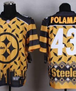 Nike Steelers #43 Troy Polamalu Gold Men's Stitched NFL Elite Noble Fashion Jersey