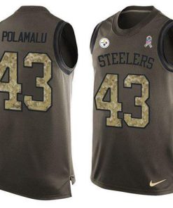 Nike Steelers #43 Troy Polamalu Green Men's Stitched NFL Limited Salute To Service Tank Top Jersey