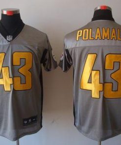 Nike Steelers #43 Troy Polamalu Grey Shadow Men's Stitched NFL Elite Jersey