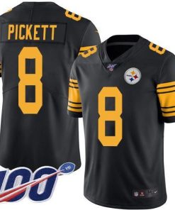 Nike Steelers #8 Kenny Pickett Black Men's Stitched NFL Limited Rush 100th Season Jersey