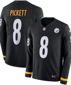 Nike Steelers #8 Kenny Pickett Black Team Color Men's Stitched NFL Limited Therma Long Sleeve Jersey