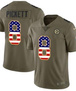 Nike Steelers #8 Kenny Pickett Olive/USA Flag Men's Stitched NFL Limited 2017 Salute To Service Jersey