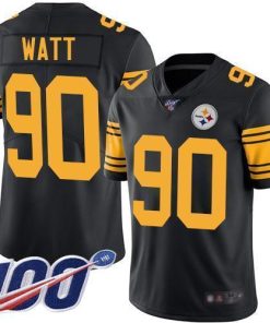 Nike Steelers #90 T. J. Watt Black Men's Stitched NFL Limited Rush 100th Season Jersey