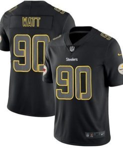 Nike Steelers #90 T. J. Watt Black Men's Stitched NFL Limited Rush Impact Jersey