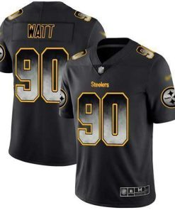 Nike Steelers #90 T. J. Watt Black Men's Stitched NFL Vapor Untouchable Limited Smoke Fashion Jersey