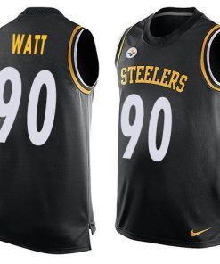 Nike Steelers #90 T. J. Watt Black Team Color Men's Stitched NFL Limited Tank Top Jersey