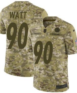 Nike Steelers #90 T. J. Watt Camo Men's Stitched NFL Limited 2018 Salute To Service Jersey