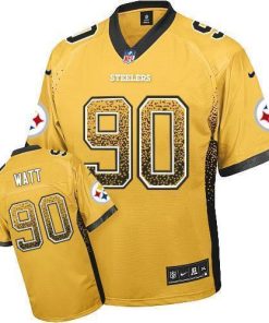 Nike Steelers #90 T. J. Watt Gold Men's Stitched NFL Elite Drift Fashion Jersey