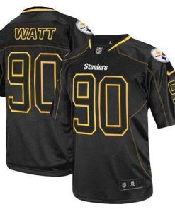 Nike Steelers #90 T. J. Watt Lights Out Black Men's Stitched NFL Elite Jersey