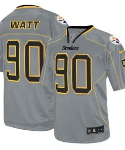 Nike Steelers #90 T. J. Watt Lights Out Grey Men's Stitched NFL Elite Jersey