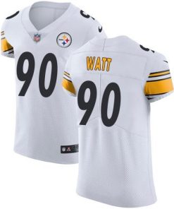 Nike Steelers #90 T. J. Watt White Men's Stitched NFL Vapor Untouchable Elite Jersey