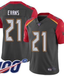 Nike Tampa Bay Buccaneers #21 Justin Evans Gray Men's Stitched NFL Limited Inverted Legend 100th Season Jersey Men's
