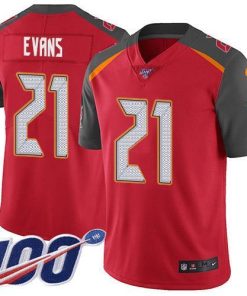 Nike Tampa Bay Buccaneers #21 Justin Evans Red Team Color Men's Stitched NFL 100th Season Vapor Untouchable Limited Jersey Men's