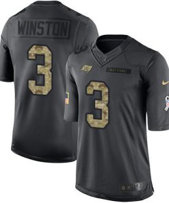 Nike Tampa Bay Buccaneers #3 Jameis Winston Black Men's Stitched NFL Limited 2016 Salute to Service Jersey Men's