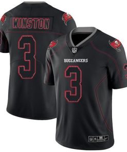 Nike Tampa Bay Buccaneers #3 Jameis Winston Lights Out Black Men's Stitched NFL Limited Rush Jersey Men's