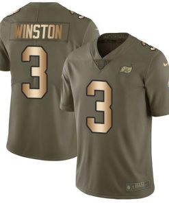 Nike Tampa Bay Buccaneers #3 Jameis Winston Olive/Gold Men's Stitched NFL Limited 2017 Salute To Service Jersey Men's