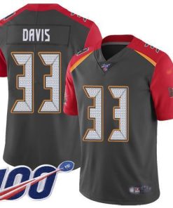 Nike Tampa Bay Buccaneers #33 Carlton Davis III Gray Men's Stitched NFL Limited Inverted Legend 100th Season Jersey Men's