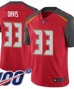 Nike Tampa Bay Buccaneers #33 Carlton Davis III Red Team Color Men's Stitched NFL 100th Season Vapor Limited Jersey Men's