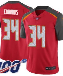 Nike Tampa Bay Buccaneers #34 Mike Edwards Red Team Color Men's Stitched NFL 100th Season Vapor Untouchable Limited Jersey Men's