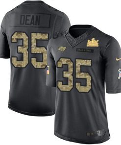 Nike Tampa Bay Buccaneers #35 Jamel Dean Black Men's Super Bowl LV Champions Patch NFL Limited 2016 Salute to Service Jersey Men's